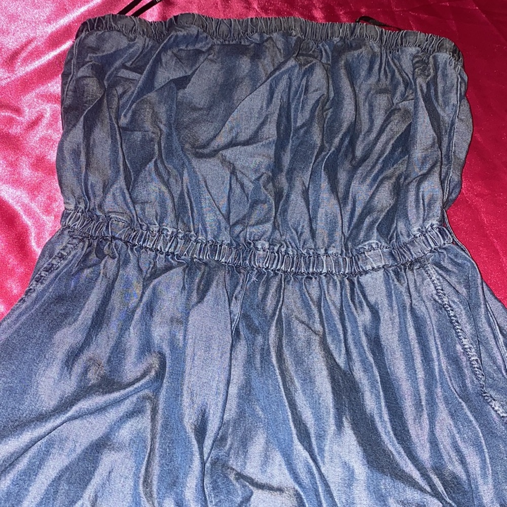 Blue Jean One Piece Straight Leg Pantsuit - Picture 3 of 5
